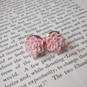 Pink Succulent Stud Earrings